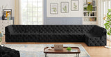 Tuft Velvet / Engineered Wood / Foam Contemporary Black Velvet Modular Sectional - 186" W x 64" D x 32" H