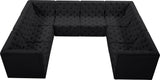 Tuft Velvet / Engineered Wood / Foam Contemporary Black Velvet Modular Sectional - 128" W x 99" D x 32" H
