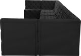 Tuft Velvet / Engineered Wood / Foam Contemporary Black Velvet Modular Sectional - 215" W x 64" D x 32" H