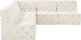 Tuft Velvet / Engineered Wood / Foam Contemporary Cream Velvet Modular Sectional - 93" W x 93" D x 32" H