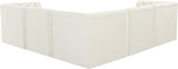 Tuft Velvet / Engineered Wood / Foam Contemporary Cream Velvet Modular Sectional - 99" W x 99" D x 32" H