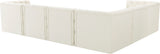 Tuft Velvet / Engineered Wood / Foam Contemporary Cream Velvet Modular Sectional - 128" W x 99" D x 32" H