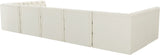 Tuft Velvet / Engineered Wood / Foam Contemporary Cream Velvet Modular Sectional - 157" W x 64" D x 32" H