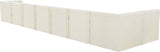Tuft Velvet / Engineered Wood / Foam Contemporary Cream Velvet Modular Sectional - 186" W x 64" D x 32" H