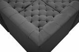 Tuft Velvet / Engineered Wood / Foam Contemporary Grey Velvet Modular Sectional - 99" W x 64" D x 32" H