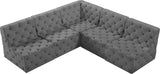Tuft Velvet / Engineered Wood / Foam Contemporary Grey Velvet Modular Sectional - 93" W x 93" D x 32" H