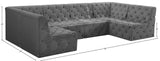 Tuft Velvet / Engineered Wood / Foam Contemporary Grey Velvet Modular Sectional - 128" W x 64" D x 32" H