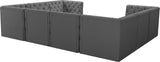 Tuft Velvet / Engineered Wood / Foam Contemporary Grey Velvet Modular Sectional - 128" W x 99" D x 32" H