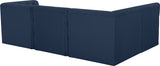 Tuft Velvet / Engineered Wood / Foam Contemporary Navy Velvet Modular Sectional - 99" W x 64" D x 32" H