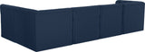 Tuft Velvet / Engineered Wood / Foam Contemporary Navy Velvet Modular Sectional - 128" W x 64" D x 32" H