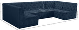 Tuft Velvet / Engineered Wood / Foam Contemporary Navy Velvet Modular Sectional - 128" W x 64" D x 32" H