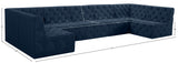 Tuft Velvet / Engineered Wood / Foam Contemporary Navy Velvet Modular Sectional - 157" W x 64" D x 32" H