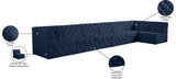 Tuft Velvet / Engineered Wood / Foam Contemporary Navy Velvet Modular Sectional - 186" W x 64" D x 32" H