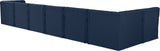 Tuft Velvet / Engineered Wood / Foam Contemporary Navy Velvet Modular Sectional - 186" W x 64" D x 32" H