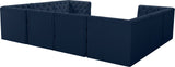 Tuft Velvet / Engineered Wood / Foam Contemporary Navy Velvet Modular Sectional - 128" W x 99" D x 32" H