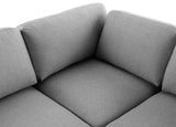 Beckham Linen Textured Fabric / Engineered Wood / Foam Contemporary Grey Durable Linen Textured Fabric Modular Sectional - 114" W x 76" D x 32.5" H