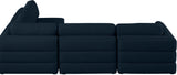 Beckham Linen Textured Fabric / Engineered Wood / Foam Contemporary Navy Durable Linen Textured Fabric Modular Sectional - 114" W x 76" D x 32.5" H