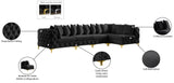 Tremblay Velvet / Engineered Wood / Metal / Foam Contemporary Black Velvet Modular Sectional - 138" W x 69" D x 33" H