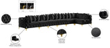 Tremblay Velvet / Engineered Wood / Metal / Foam Contemporary Black Velvet Modular Sectional - 198" W x 69" D x 33" H