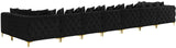 Tremblay Velvet / Engineered Wood / Metal / Foam Contemporary Black Velvet Modular Sectional - 228" W x 69" D x 33" H