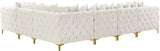Tremblay Velvet / Engineered Wood / Metal / Foam Contemporary Cream Velvet Modular Sectional - 138" W x 108" D x 33" H
