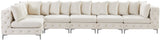 Tremblay Velvet / Engineered Wood / Metal / Foam Contemporary Cream Velvet Modular Sectional - 168" W x 69" D x 33" H