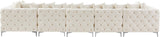 Tremblay Velvet / Engineered Wood / Metal / Foam Contemporary Cream Velvet Modular Sectional - 168" W x 69" D x 33" H