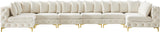 Tremblay Velvet / Engineered Wood / Metal / Foam Contemporary Cream Velvet Modular Sectional - 198" W x 69" D x 33" H