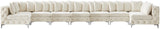 Tremblay Velvet / Engineered Wood / Metal / Foam Contemporary Cream Velvet Modular Sectional - 228" W x 69" D x 33" H