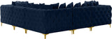 Tremblay Velvet / Engineered Wood / Metal / Foam Contemporary Navy Velvet Modular Sectional - 108" W x 108" D x 33" H