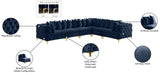 Tremblay Velvet / Engineered Wood / Metal / Foam Contemporary Navy Velvet Modular Sectional - 138" W x 108" D x 33" H