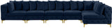Tremblay Velvet / Engineered Wood / Metal / Foam Contemporary Navy Velvet Modular Sectional - 168" W x 69" D x 33" H