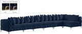Tremblay Velvet / Engineered Wood / Metal / Foam Contemporary Navy Velvet Modular Sectional - 198" W x 69" D x 33" H