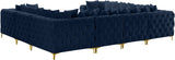 Tremblay Velvet / Engineered Wood / Metal / Foam Contemporary Navy Velvet Modular Sectional - 138" W x 108" D x 33" H