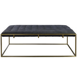 Accents Travers Cocktail Ottoman Black Leather
