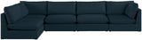 Mackenzie Linen Textured Fabric / Engineered Wood / Foam Contemporary Navy Durable Linen Textured Modular Sectional - 160" W x 80" D x 35" H