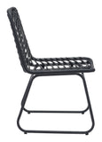 English Elm EE2975 Steel, Polyethylene Modern Commercial Grade Dining Chair Set - Set of 2 Black Steel, Polyethylene