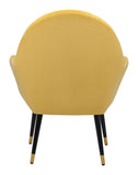 English Elm EE2811 100% Polyester, Plywood, Steel Modern Commercial Grade Accent Chair Yellow, Black, Gold 100% Polyester, Plywood, Steel