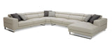VIG Furniture Divani Casa Hawkey - Contemporary Light Grey Leather RAF Chaise Sectional Sofa VGKK-KF1066-LG