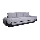 Contemporary 3- Seater Bolster Sofa - Black Wood Base - Tan/blk