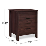 Noble House Olimont Contemporary 3 Piece Double Dresser and Nightstand Set, Walnut