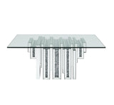 Noralie Glam Coffee Table Beveled Mirrored • Glass 4mm • Acrylic Faux Diamonds 88000-ACME