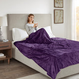 Beautyrest Heated Plush Casual 100% Polyester Solid Microlight Reversible Heated Blanket BR54-1935
