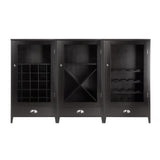 Bordeaux 3-Piece Modular Wine Cabinet Set with Tempered Glass Doors