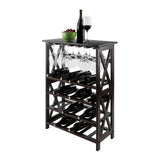 Winsome Wood Rio Wine Rack, 24-Bottle, Glass Hanger 92432-WINSOMEWOOD