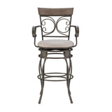 Beeson Big And Tall Counter Stool Arm Pewter