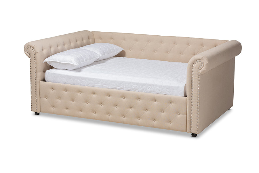 Mabelle Modern Contemporary Fabric Upholstered Queen Size Daybed