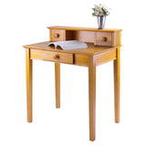 Winsome Wood Studio Home Office Desk & Hutch, Honey Pine 99333-WINSOMEWOOD
