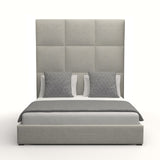 Nativa Interiors Moyra Square Tufted Upholstered High 87" Solid + Manufactured Wood / Revolution Performance Fabrics® Commercial Grade Panel Bed Grey Queen - 65.00"W x 86.00"D x 87.00"H