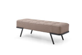Whiteline Modern Living Shadi Bench Faux Leather In Taupe With  Black Sanded Coated Steel Legs BN1714P-TAU